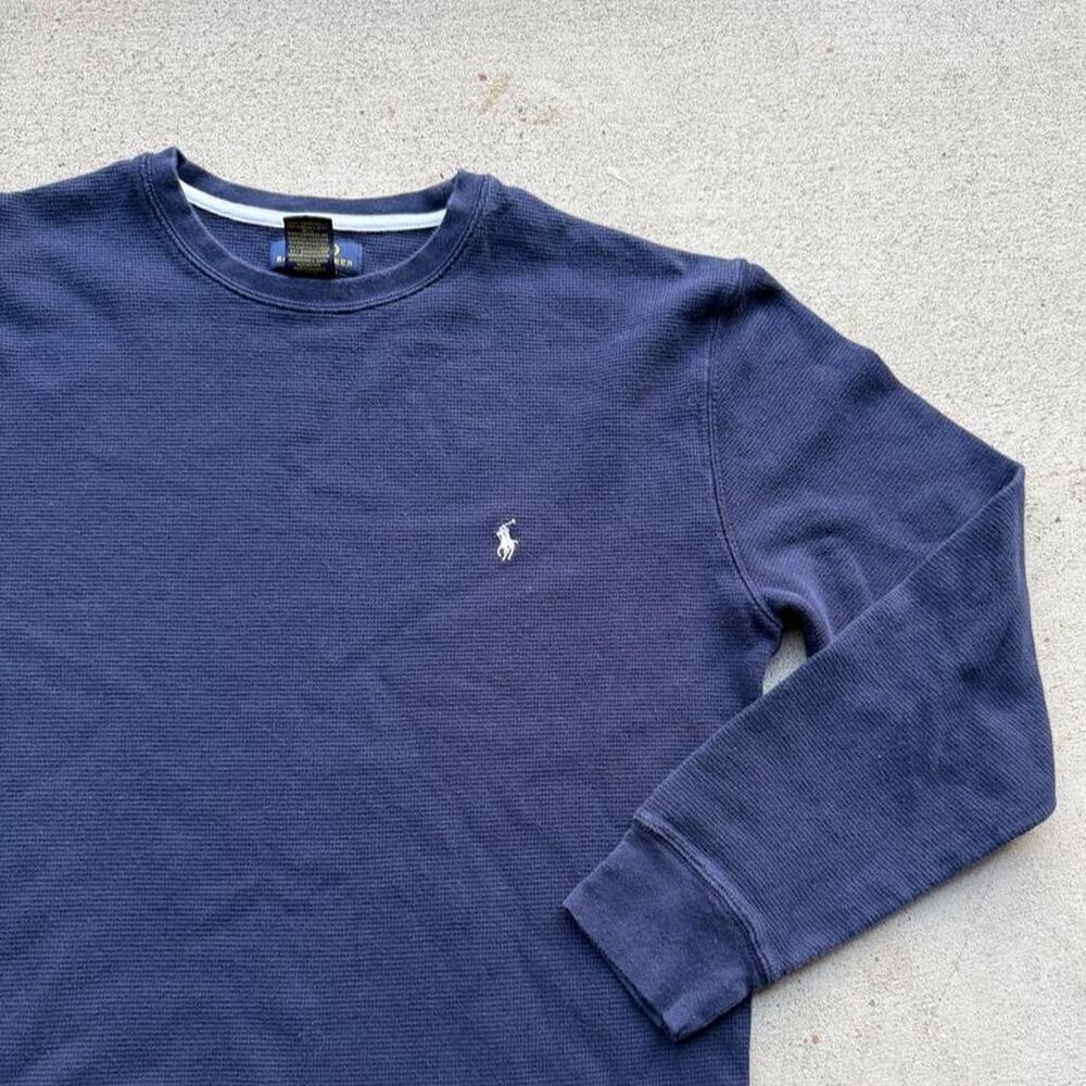 Blue polo ralph lauren thermal shirt XL